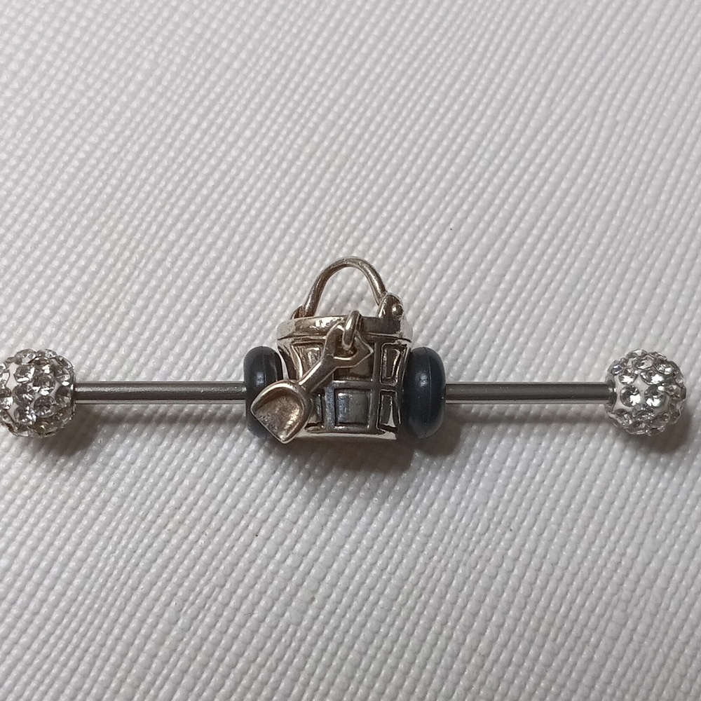 Chamilla(Pandora Compatible)Pail And Shovel Silver Charm